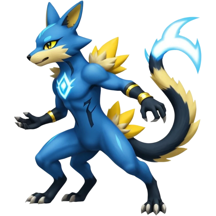Zeraora-Lucario-Luxray-Fakémon-hybrid-creature (full body)  emoji