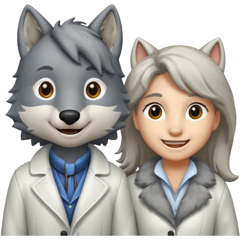 a wolf and a pony in love emoji