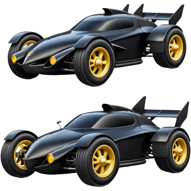  the animated series aerodynamic futuristic Venom Batmobile loosely based on 1936 freightliner school bus (flat long straight organically-shaped mechanical body) stealthy town hot rod desert dirt racing rwd buggy  emoji