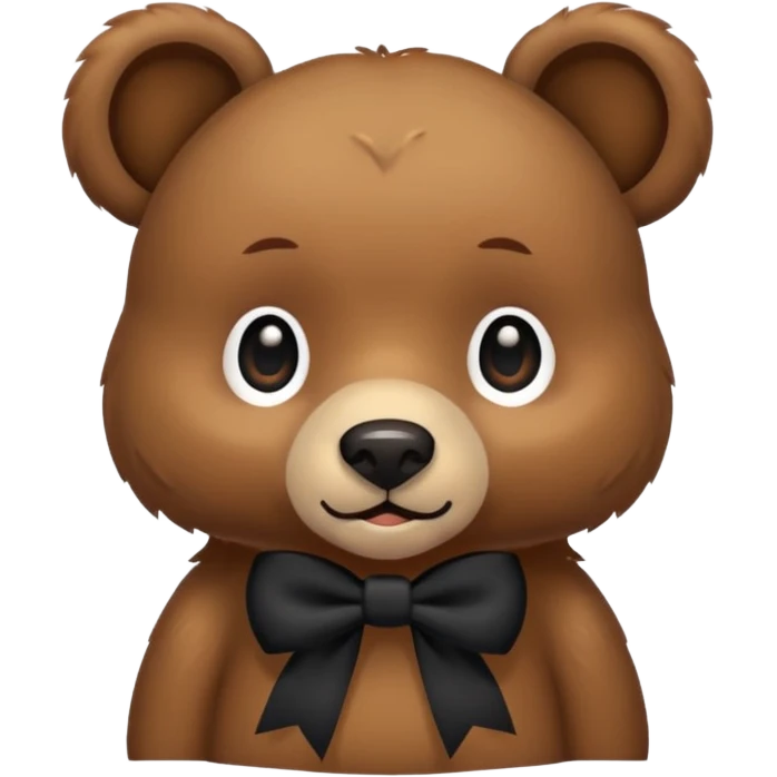 Bear with 2 black bows on the ears emojie emoji