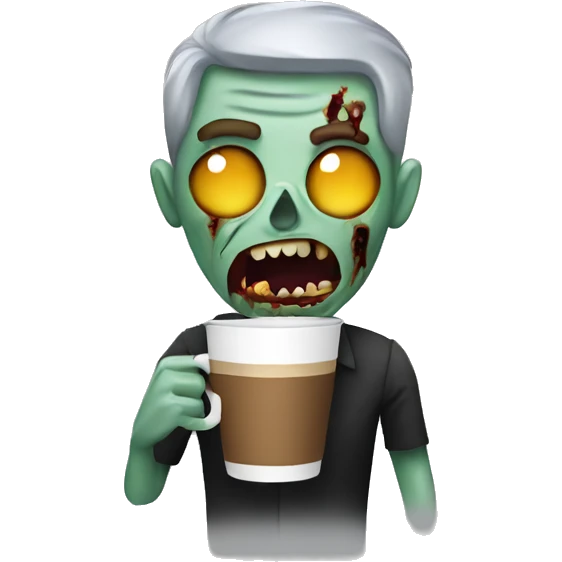 Zombie drinking coffee emoji