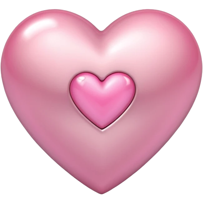 platinum heart with one mini pink heart inside of it  emoji