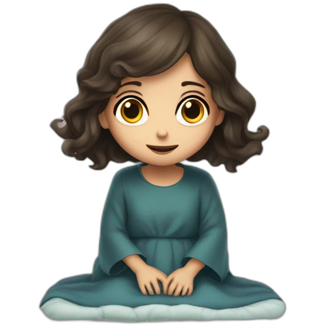 niña de la película el exorcista en la cama emoji