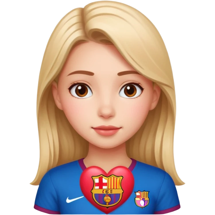 Girl with barcelona logo heart emoji