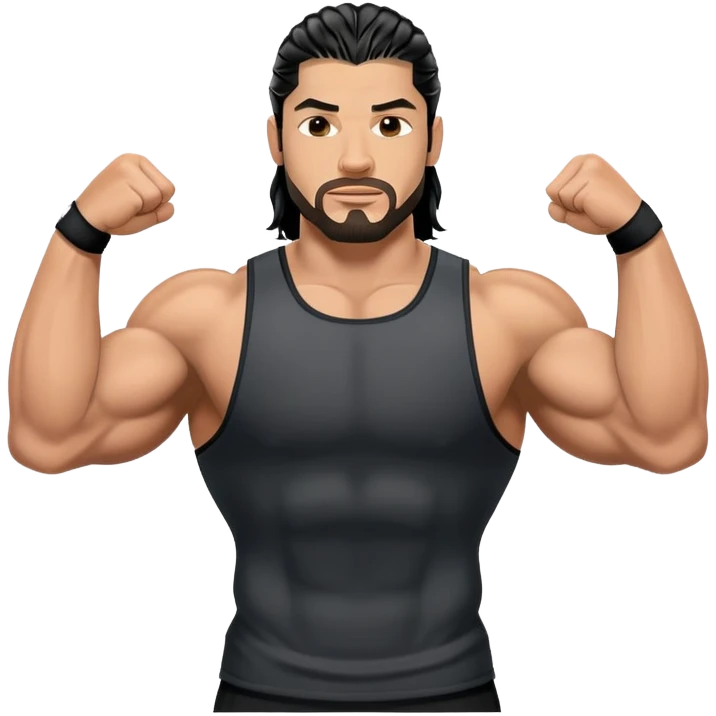 Roman Reigns WWE wrestler flexing muscles emoji