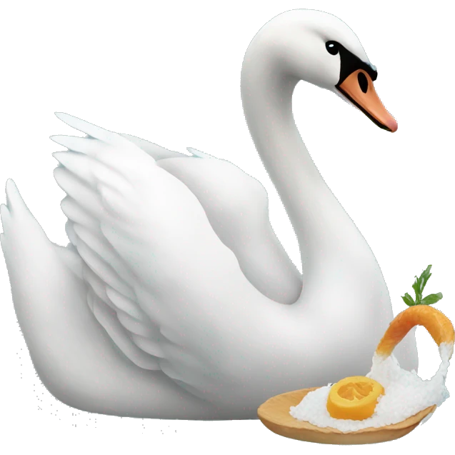 swan eating emoji