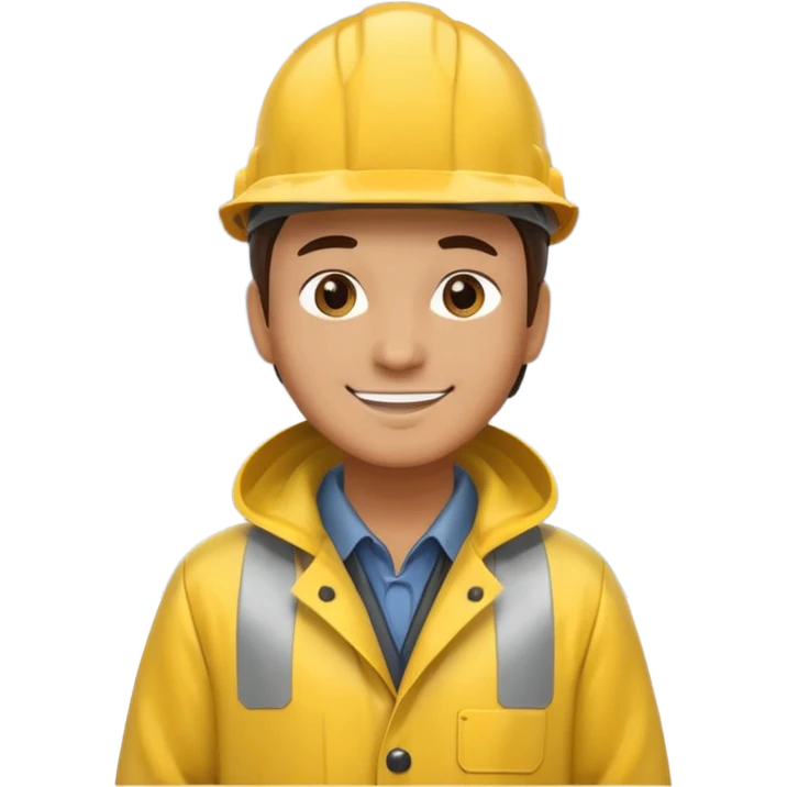 create a realistic emoji of a weather situations with a logistic worker in it emoji