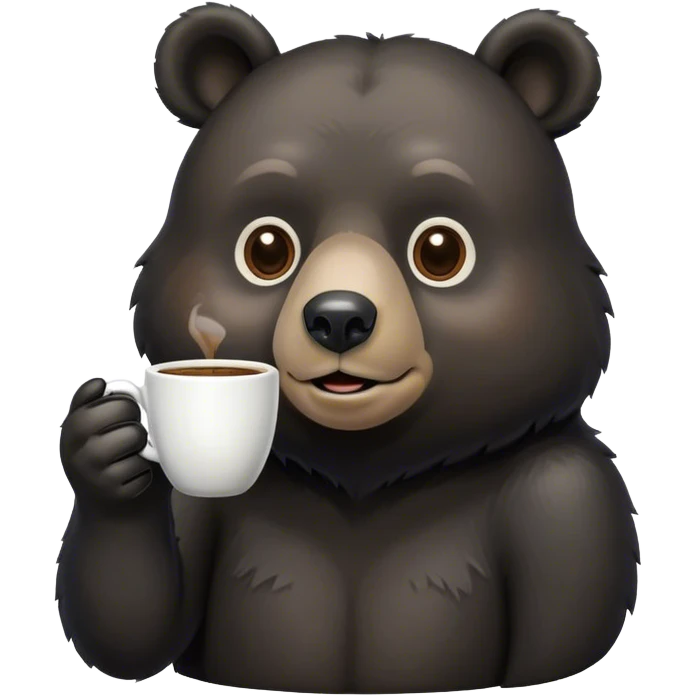 Black bear drinking espresso emoji