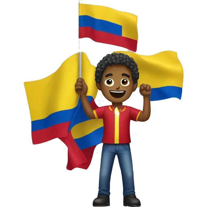 Persona celebrando con la bandera de colombia emoji