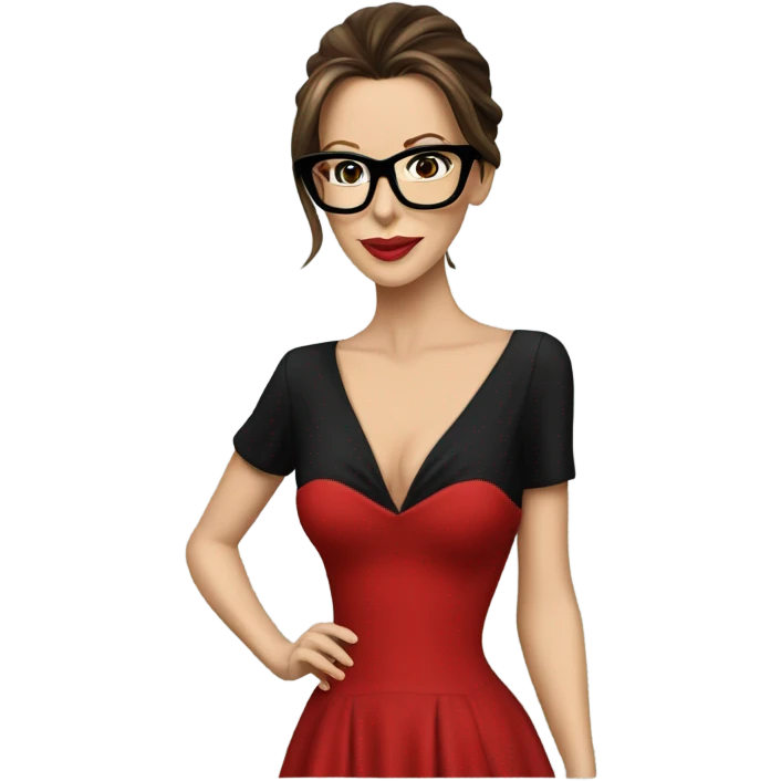 Kate Beckinsale red dress, glasses  emoji