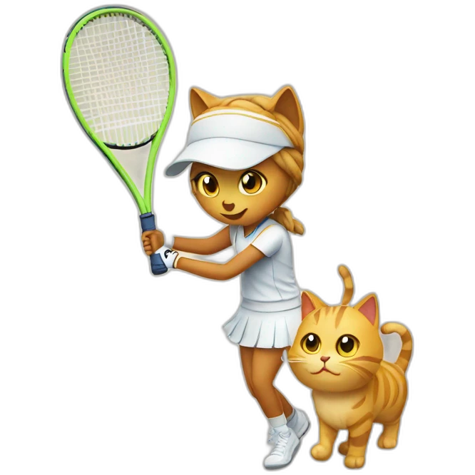Tennis with cat emoji