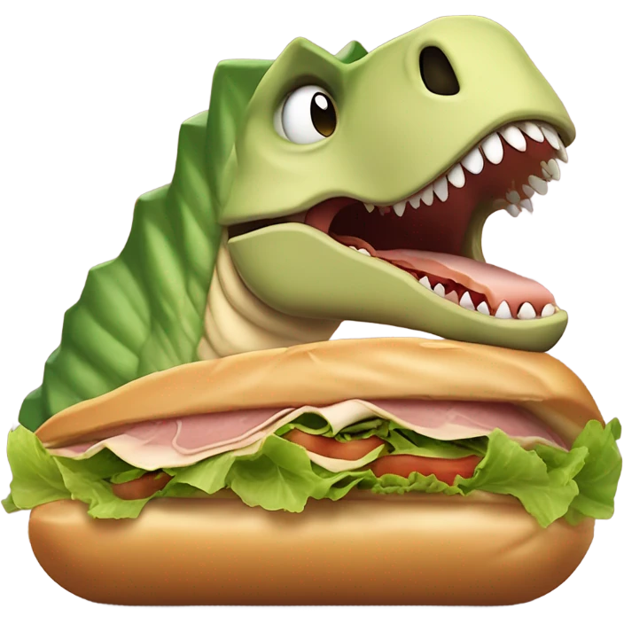 dinosaur eating a sub emoji