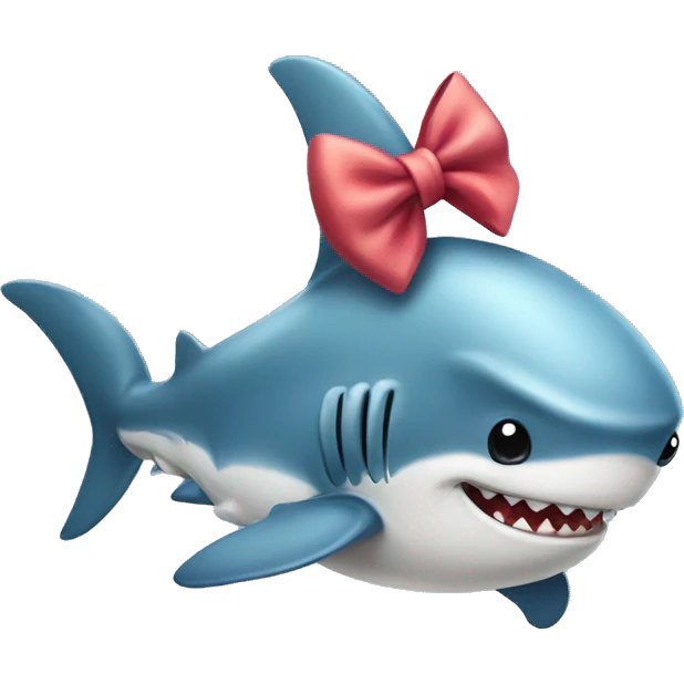 a cute shark with a bow emoji