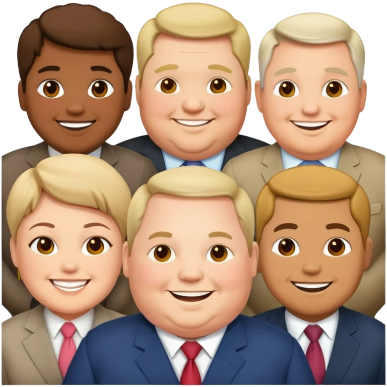 group of overweight politicians standing together emoji