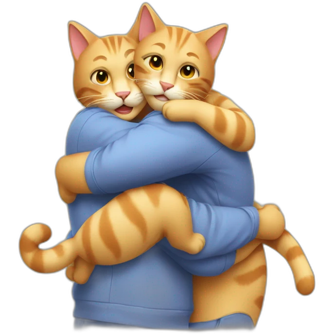 Cats hug emoji