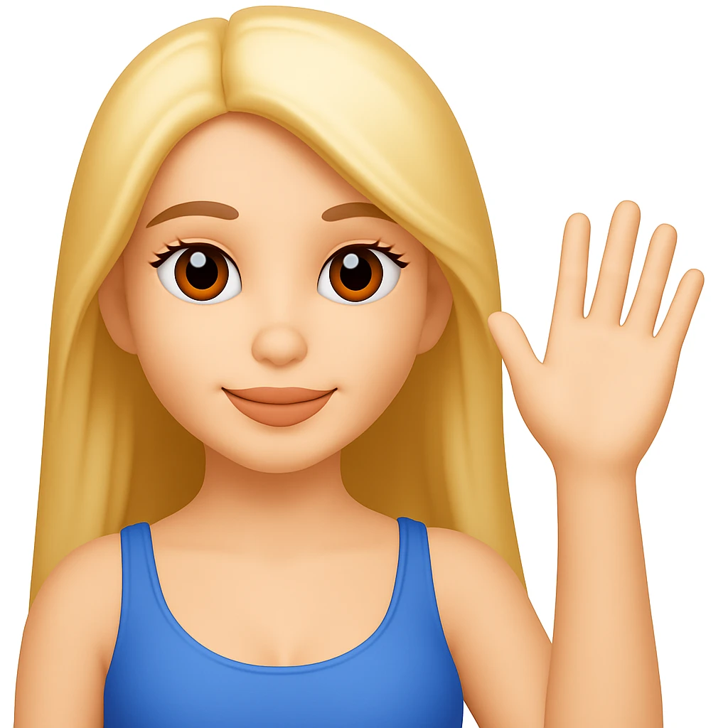 Make her hair much longer in the style of emoji (apple style emojis). Keep the emoji style look consistent. emoji