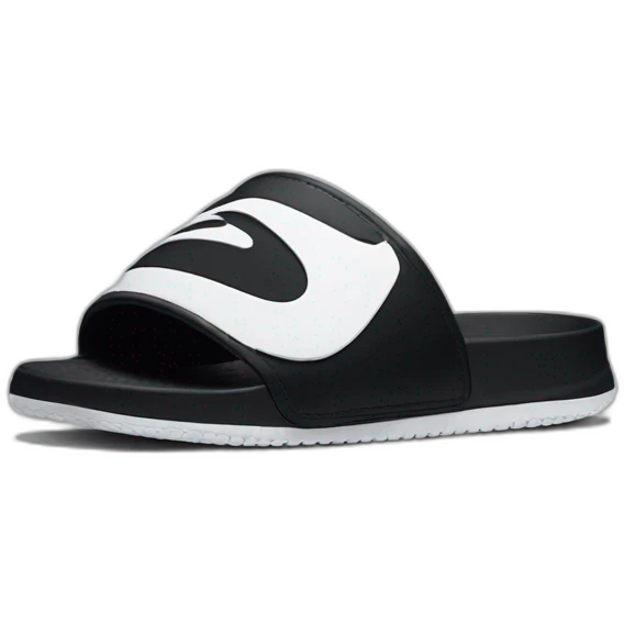 Black and white Nike slides  emoji
