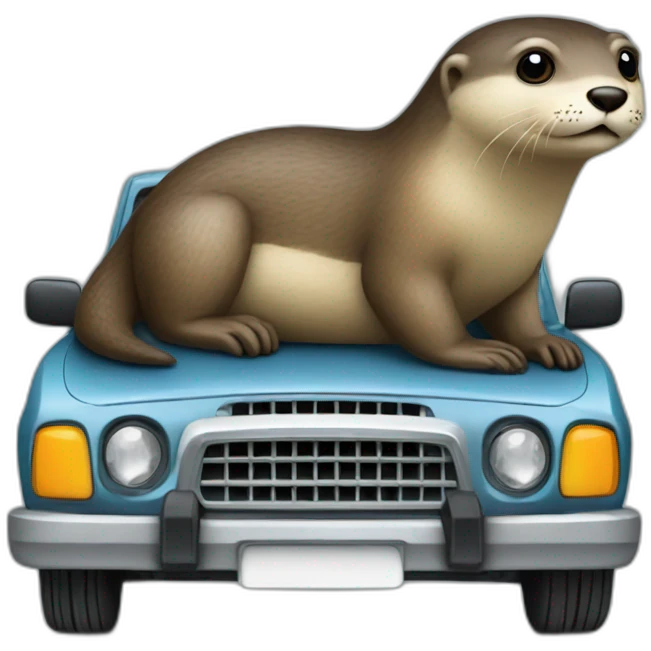Loutre sur voiture emoji