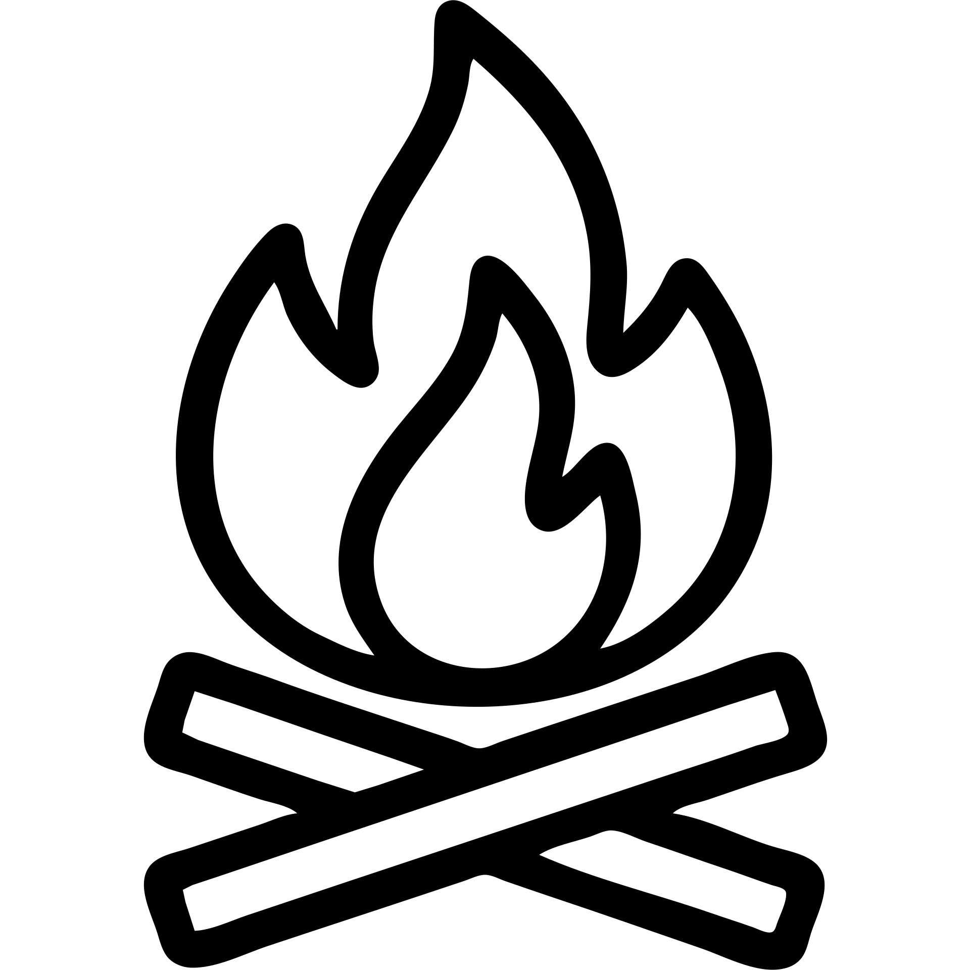 fire icon, outlined, no fill, bold lines, modern icon style emoji