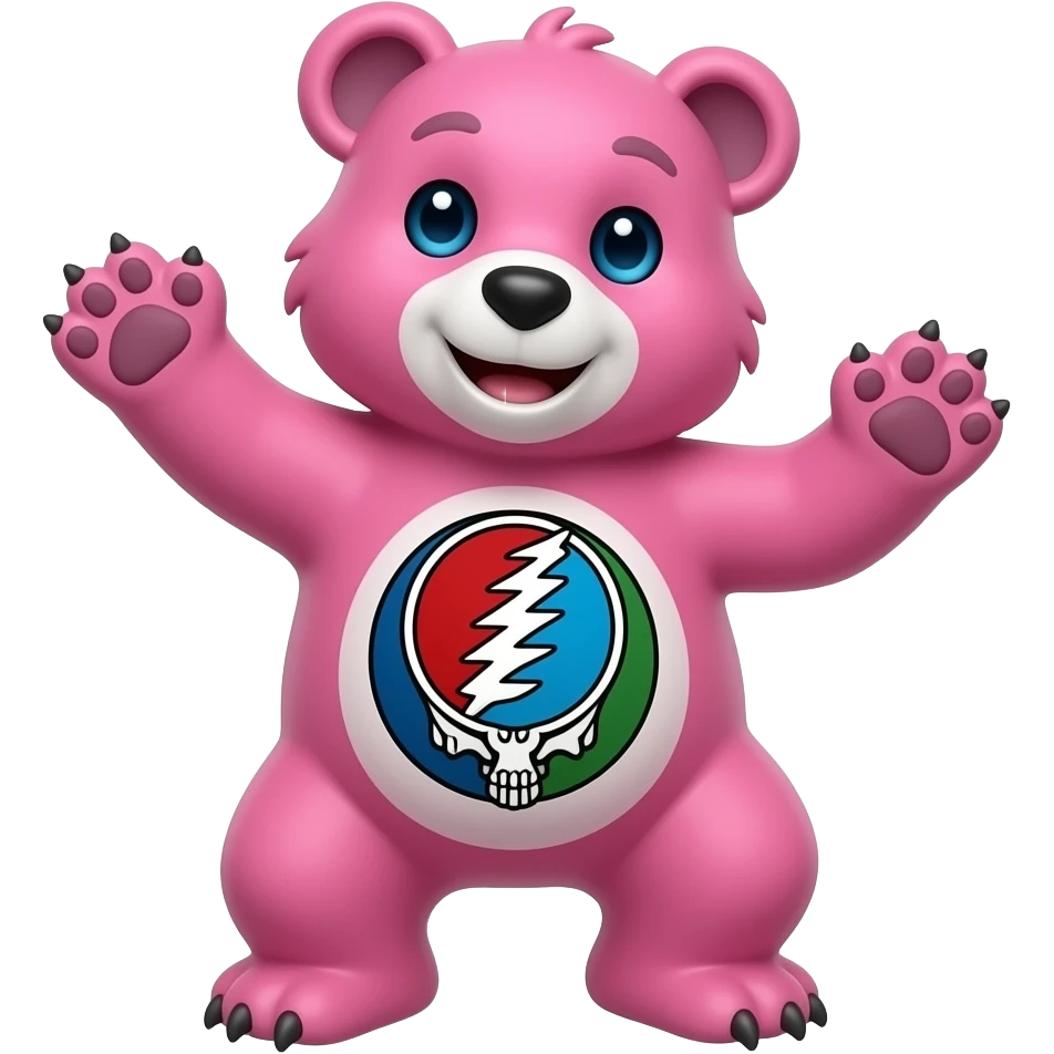 Dancing bear Grateful Dead pink emoji