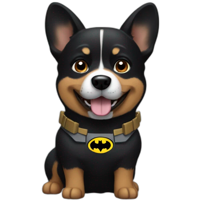 Black corgi batman emoji