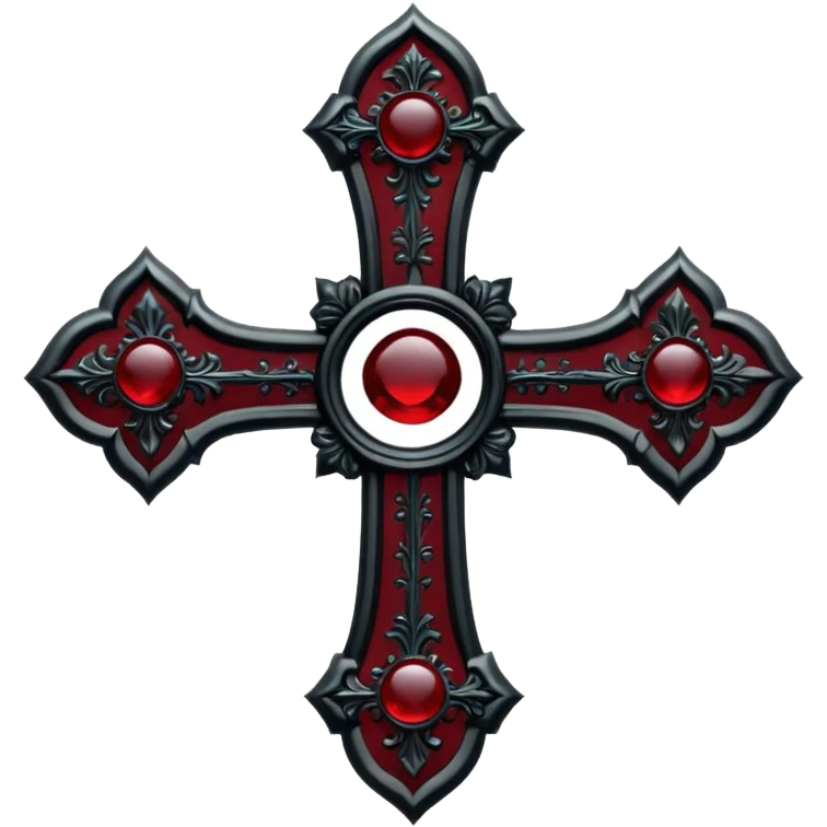 black gothic cross dark red emoji