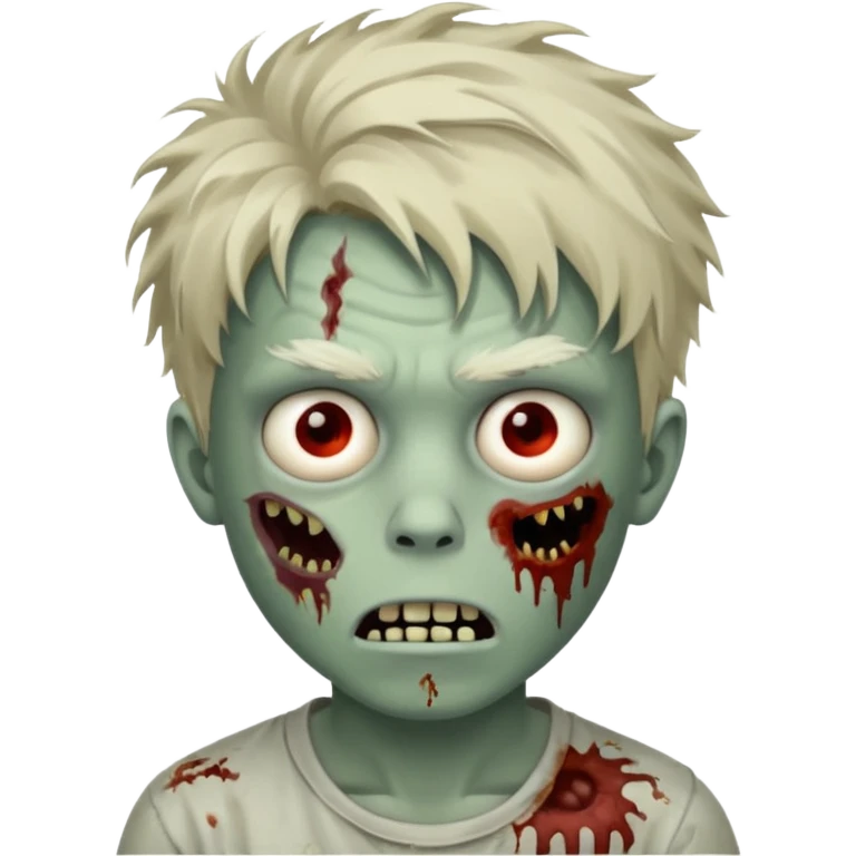 Menino Zumbi cabelo bagunçado emoji