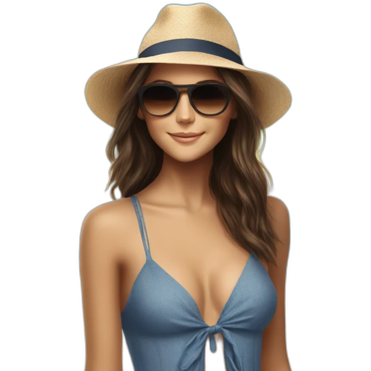 Nina Dobrev at the beach emoji