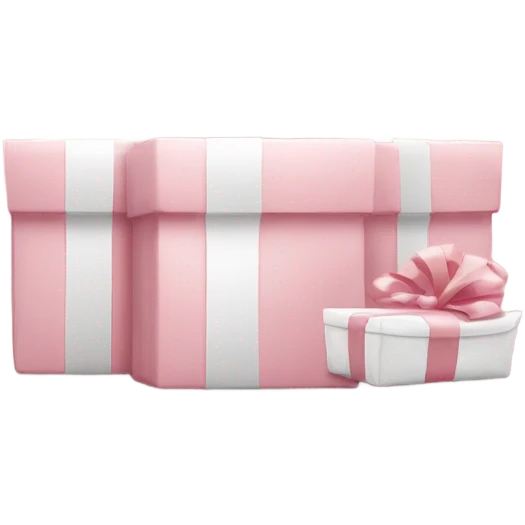 Light pink Christmas gifts under a white Christmas tree  emoji