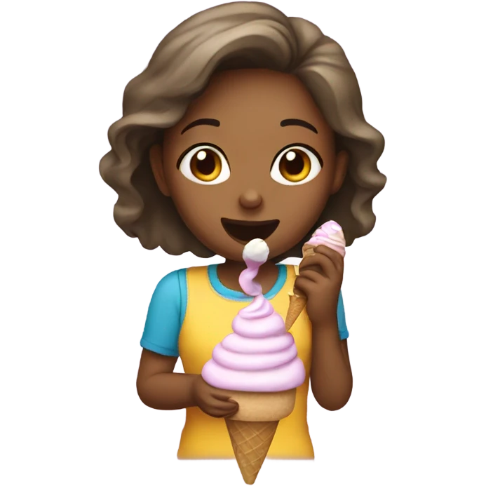 A girl eating ice cream  emoji