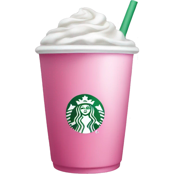 starbucks cup pink drink with cold foam emoji