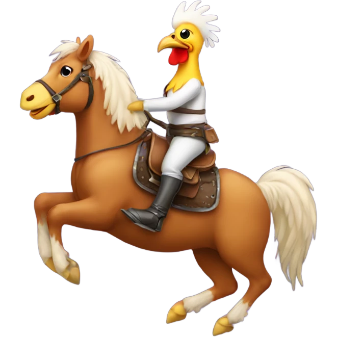 A chicken riding a horse  emoji