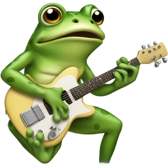 Frog playing guitar emoji