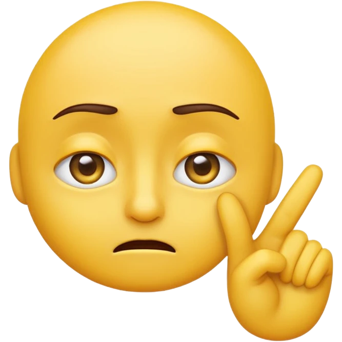 cynical yellow emoji stretching down one eyelid with finger, skeptical expression emoji