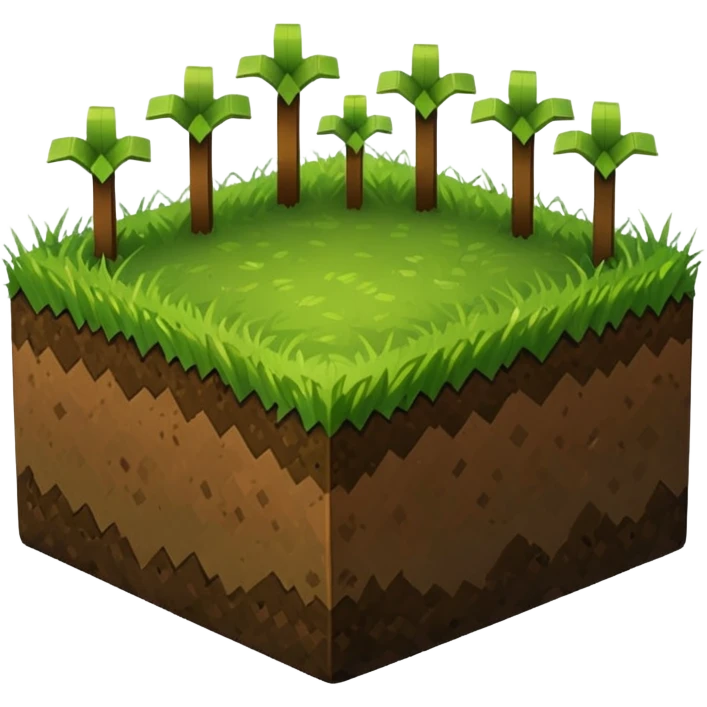 minecraft grass dirt block, no face emoji