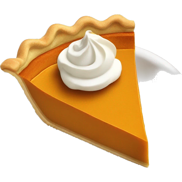 Slice of Pumpkin pie with whipped cream emoji