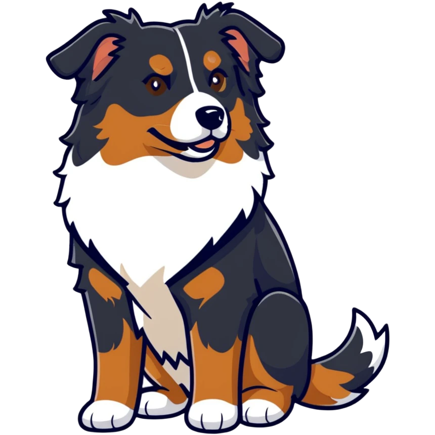 Australian shepherd brown cool emoji