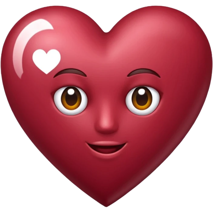 Corazón vinotinto con una m en el centro que se unica emoji
