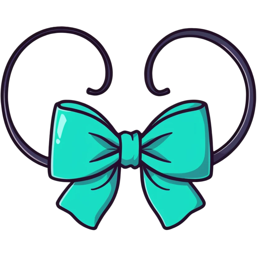 colorful ribbon hair bow emoji