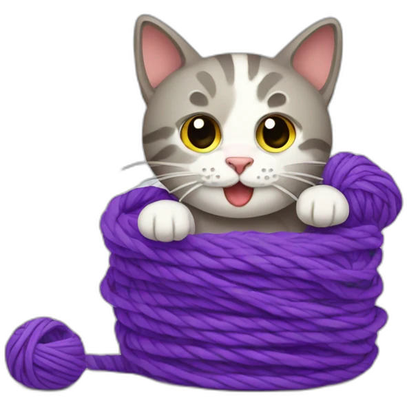 cat playing with yarn emoji
