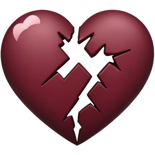 dark Burgundy broken heart emoji
