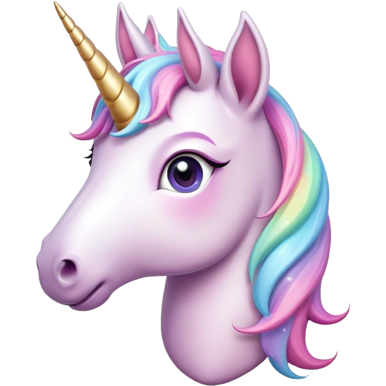 Cinematic Cute Unicorn Pony Portrait Emoji, Head tilted playfully and inquisitively, featuring a charming, diminutive form with a gentle pastel color, a delicate, sparkling horn and large, dreamy eyes full of wonder, Simplified yet irresistibly adorable features, highly detailed, glowing with a warm, magical glow, high shine, affectionate and lively, stylized with a touch of whimsical charm, soft glowing outline, capturing the essence of a mischievous yet endearing unicorn pony that seems as if it could prance out of the screen into your arms! emoji
