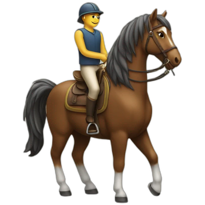 Chat sur un cheval emoji