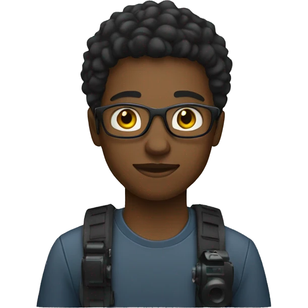 a videographer, young black male emoji