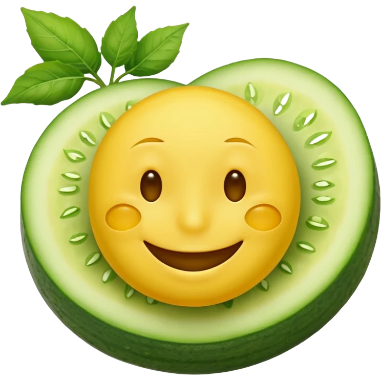 resting yellow smiley face with cucumbers over its eyes emoji