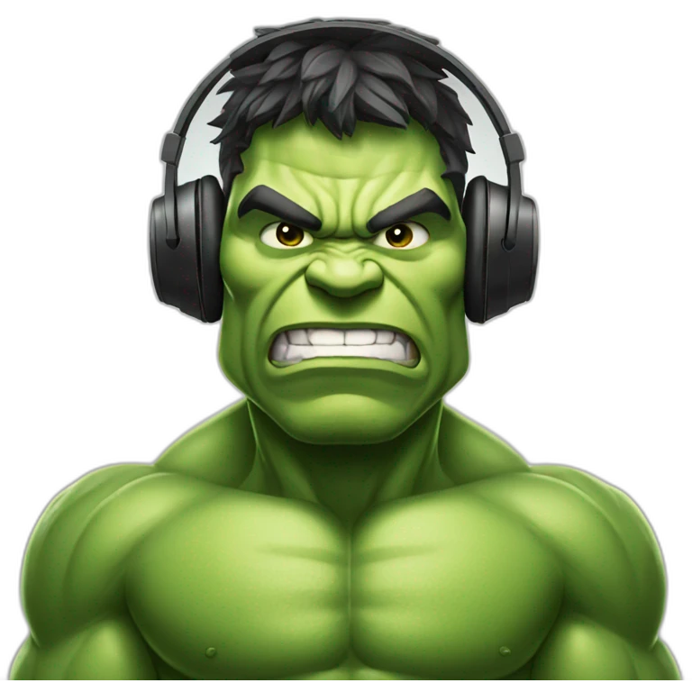 Hulk with headphones  emoji