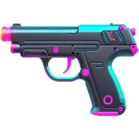 neon cyberpunk style gun emoji