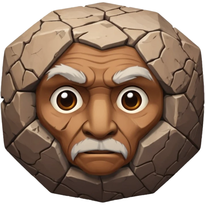 american-very-old-broken-cracked-intricate-stone-age-rocky-crusted-dodecahedron-shaped emoji