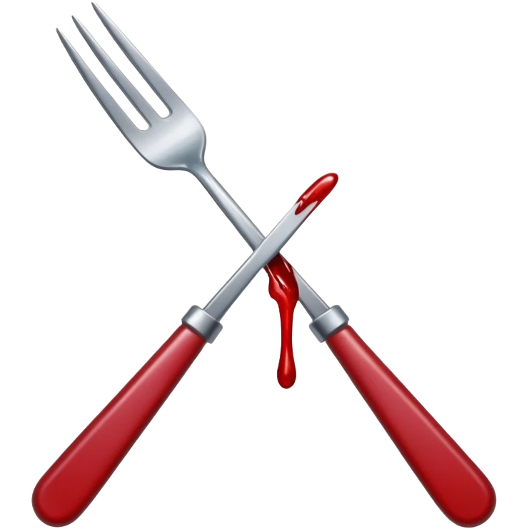 fork with blood smeared on the tines emoji