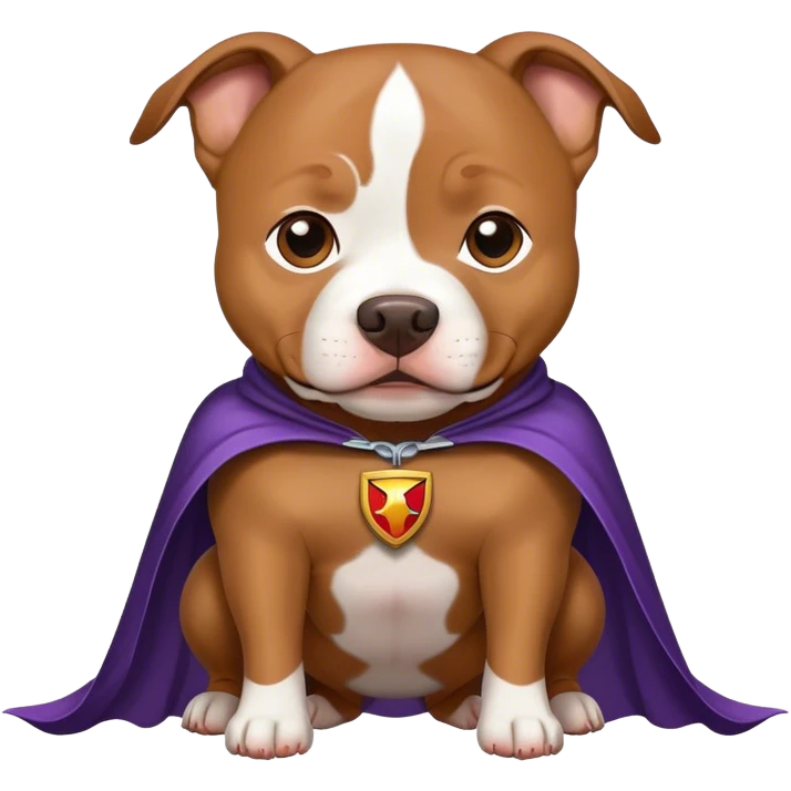 Pitbull dog with a cape emoji